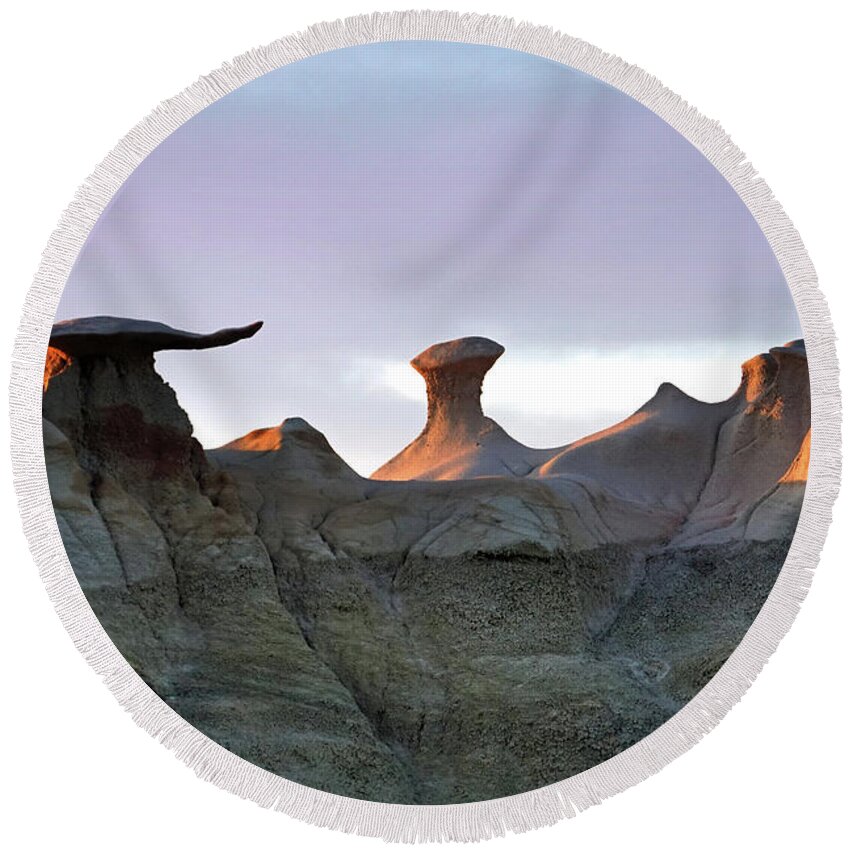 Bisti Round Beach Towel featuring the photograph Bisti Wings 20 by JustJeffAz Photography