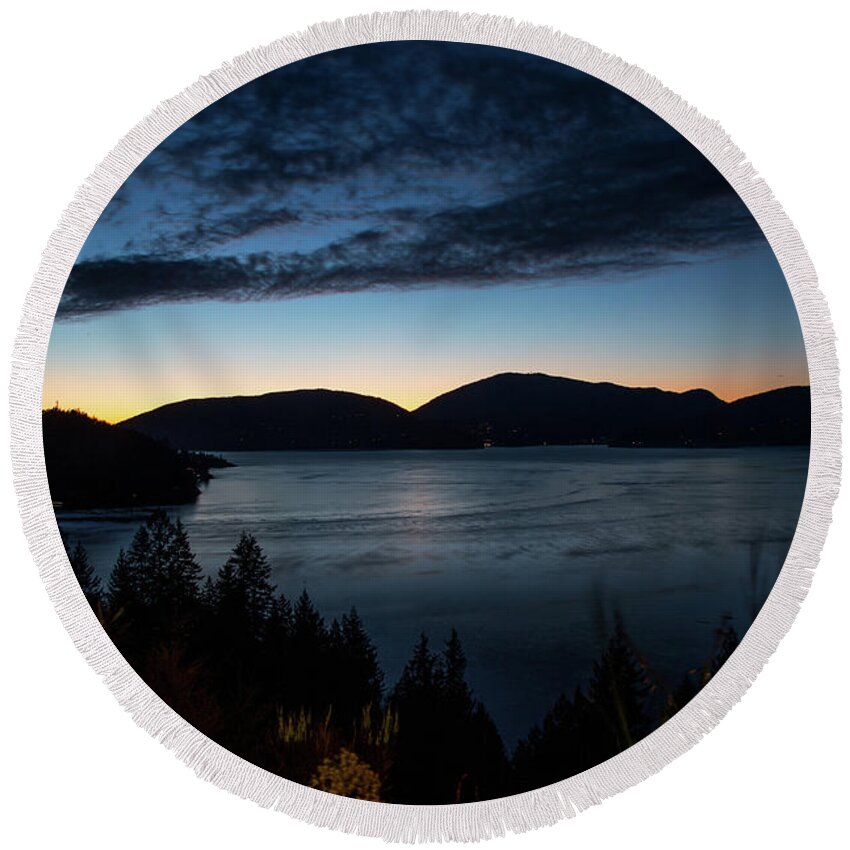Sunset Round Beach Towel featuring the photograph Blue and Then Some by Monte Arnold