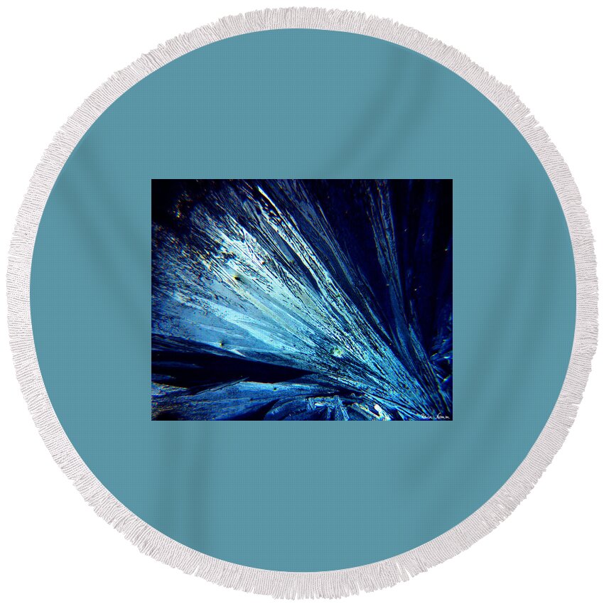  Round Beach Towel featuring the photograph Blue Burst by Rein Nomm