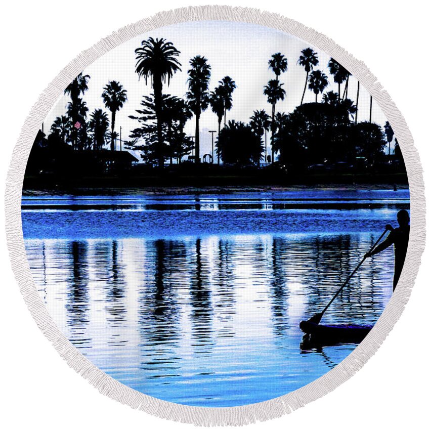 San Diego Round Beach Towel featuring the photograph Blue Lagoon by Darcy Dietrich