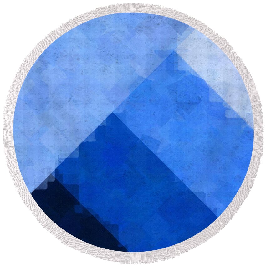 Blue Round Beach Towel featuring the digital art BlueAngle by Bill King