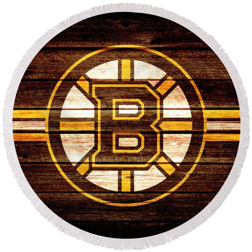 Boston Round Beach Towel featuring the photograph Bruins Fan by Billy Knight