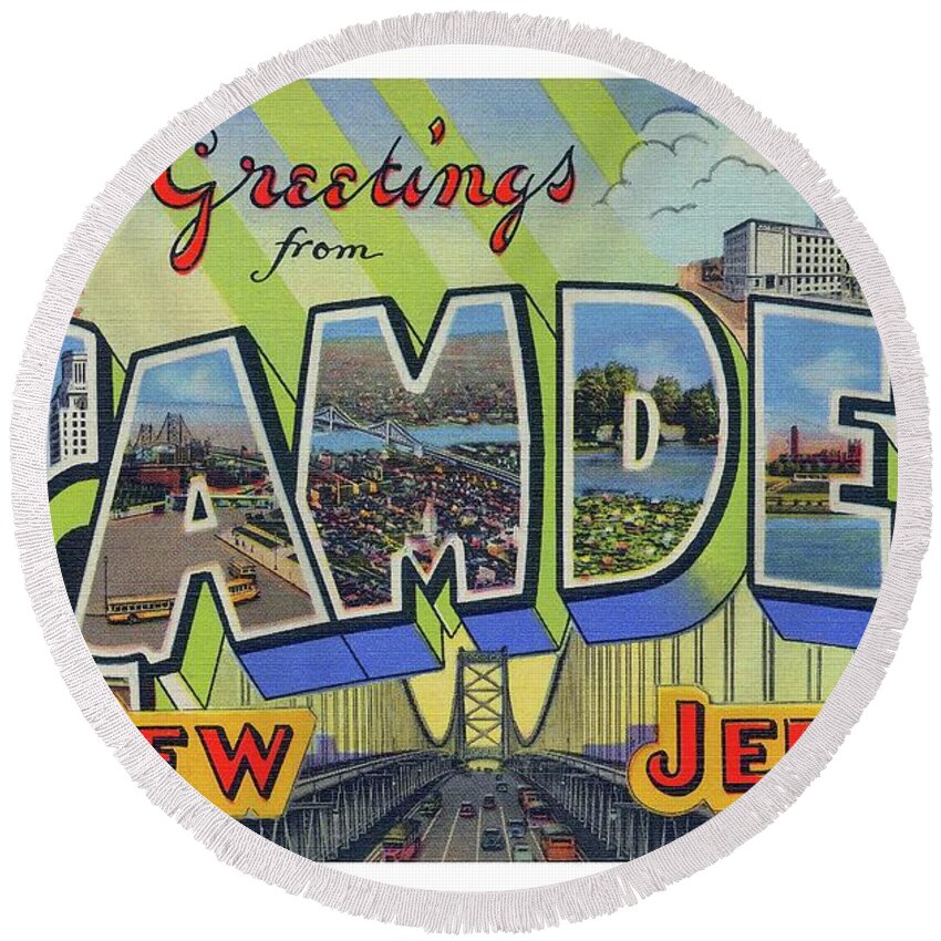 Camden Round Beach Towel featuring the photograph Camden Greetings by Mark Miller