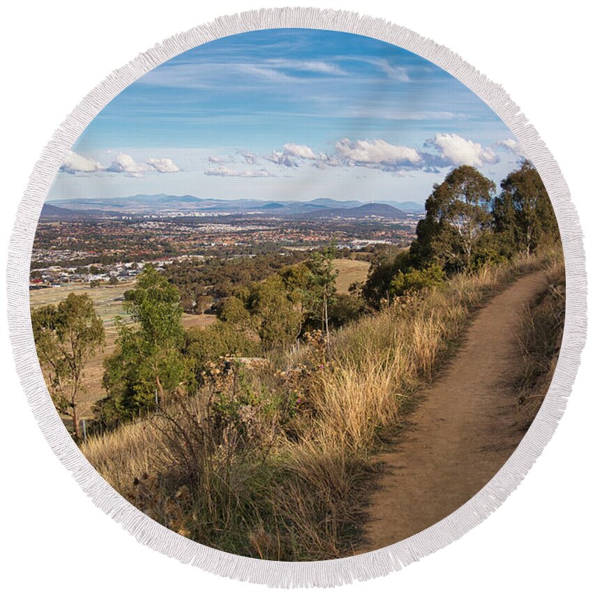 Canberra Round Beach Towel featuring the photograph Canberra Centenary Trail - Australia by Steven Ralser