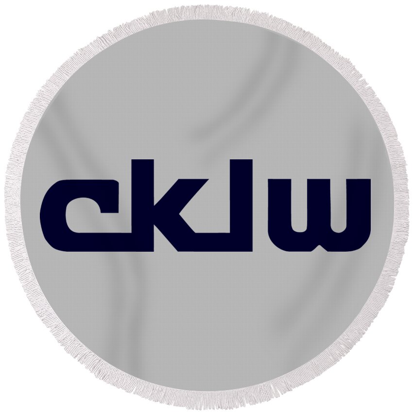 Cklw Round Beach Towel featuring the digital art CKLW Mid-70's Logo by Thomas Leparskas