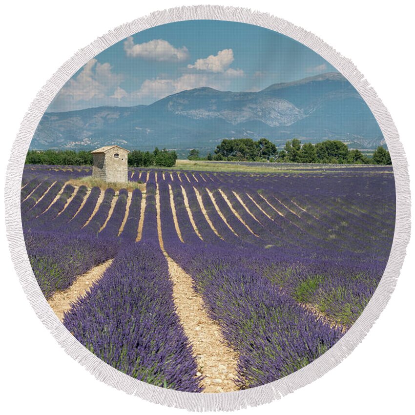 Lavender Round Beach Towel featuring the photograph Classical Provence by Rob Hemphill