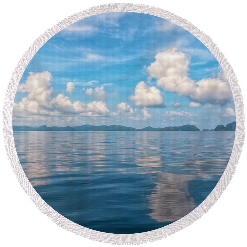 Philippines Round Beach Towel featuring the photograph Clouded Bliss by Russell Pugh