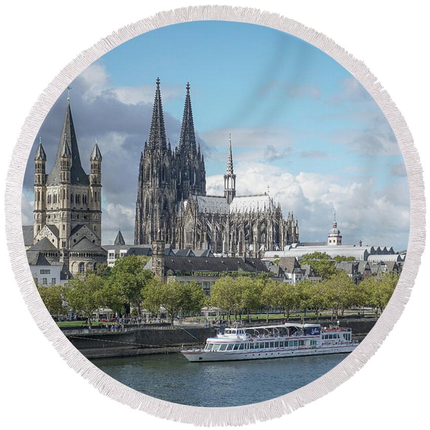 Cologne Round Beach Towel featuring the photograph Cologne, Germany by Jim Mathis