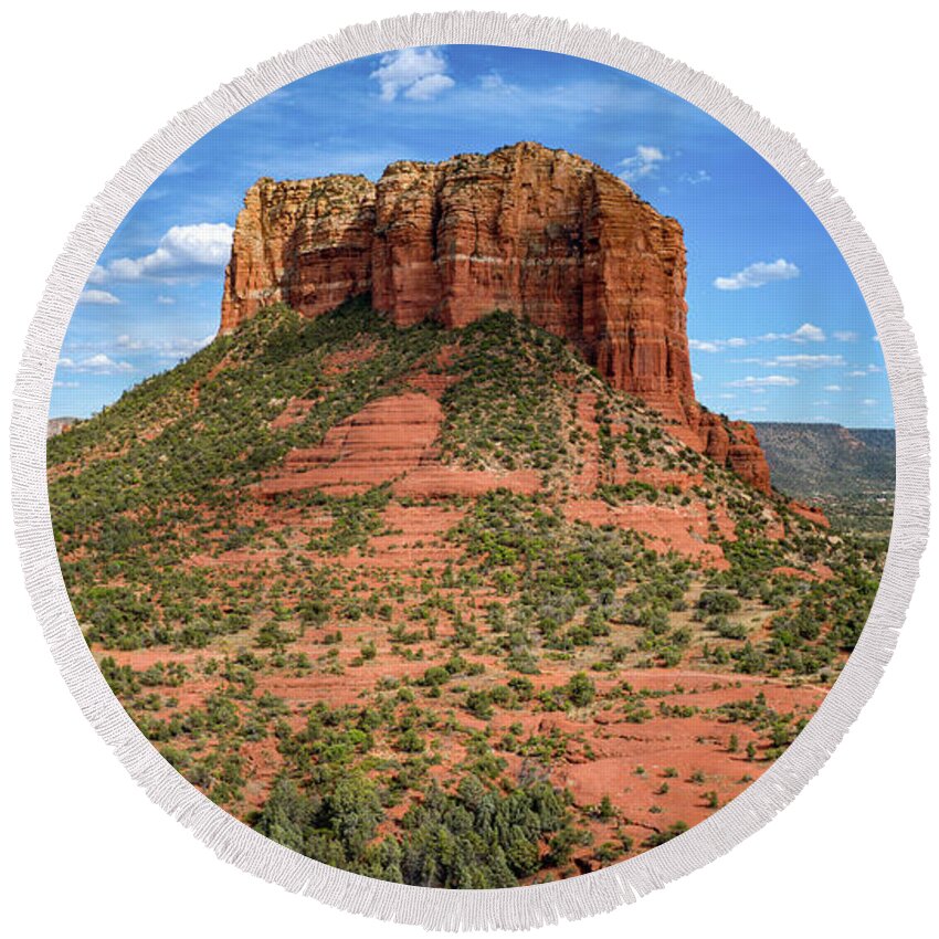Fine Art Round Beach Towel featuring the photograph Courthouse Butte Sedona Arizona by Anthony Giammarino