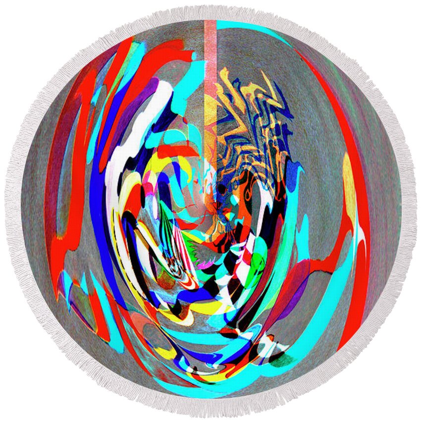 Abstract Round Beach Towel featuring the digital art Digital II - Stage Dancer by James Lavott