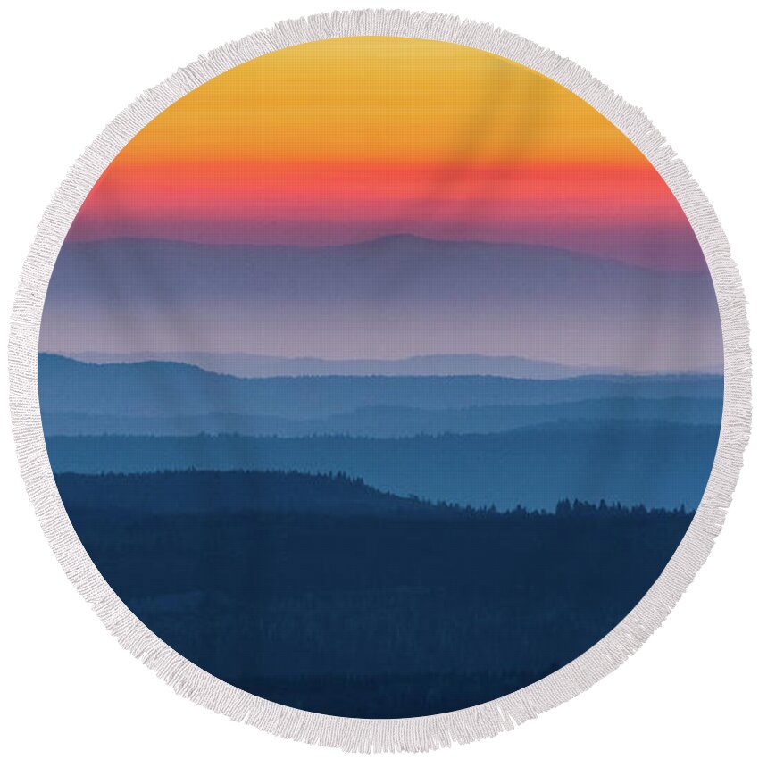 Duncan Peak Round Beach Towel featuring the photograph Duncan Peak by Mike Ronnebeck