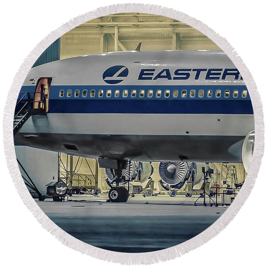 Eastern Airlines Round Beach Towel featuring the photograph Night Moves - Eastern Airlines L-1011 TriStar by Erik Simonsen