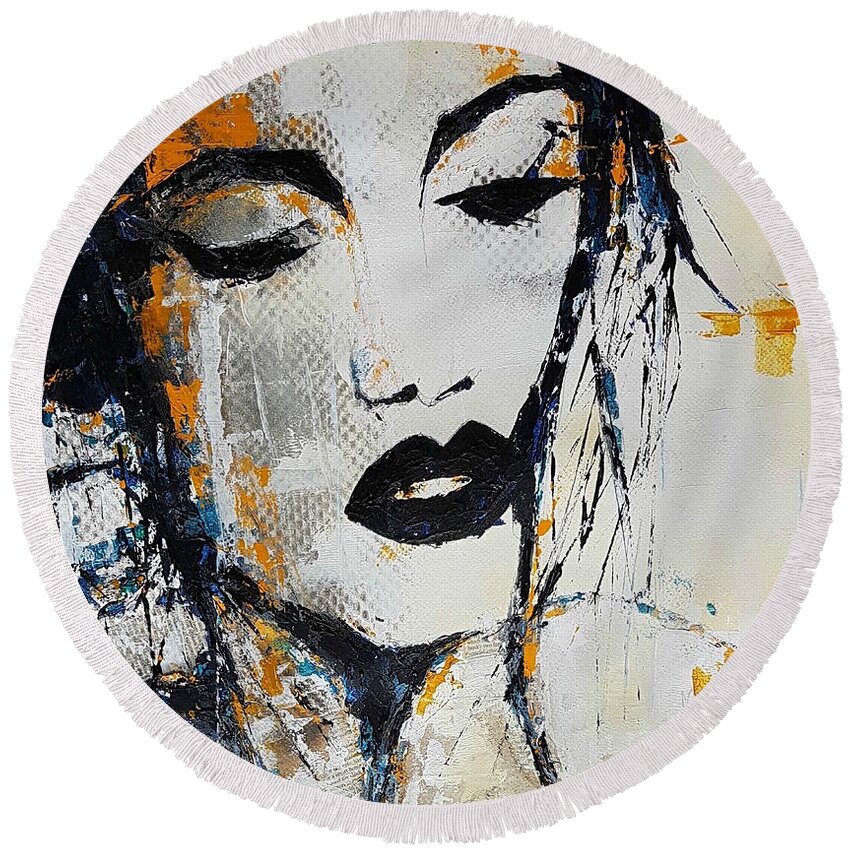 Women Round Beach Towel featuring the painting End Of The World by Paul Lovering