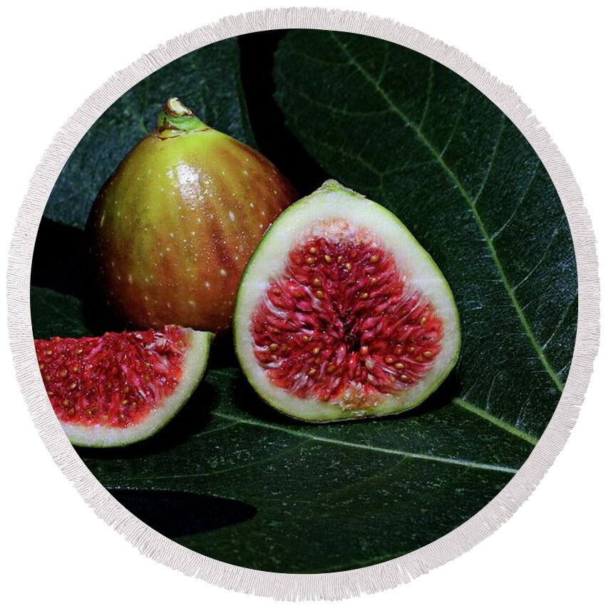 Figs Round Beach Towel featuring the photograph Figs by Martin Smith
