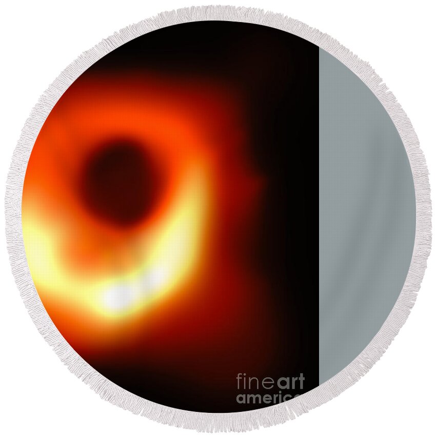 Black Hole Round Beach Towel featuring the photograph First Black Hole Picture by Benny Marty