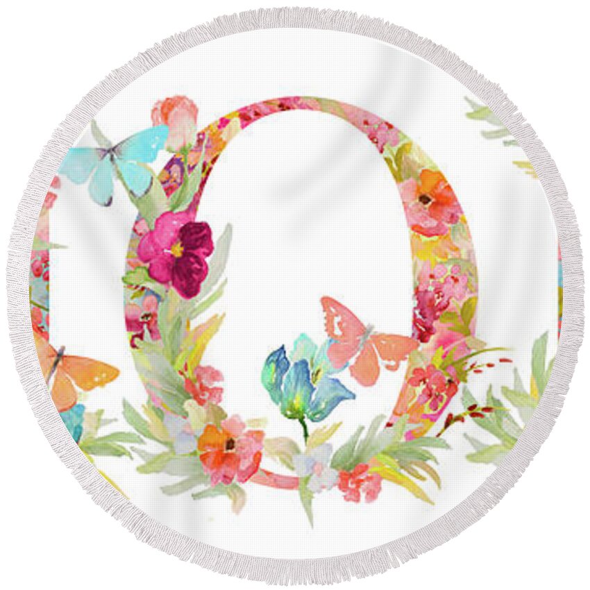 Floral Round Beach Towel featuring the mixed media Floral Mom by Lanie Loreth