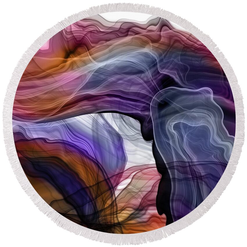 Fluidity Round Beach Towel featuring the photograph Fluidity V by HD Connelly