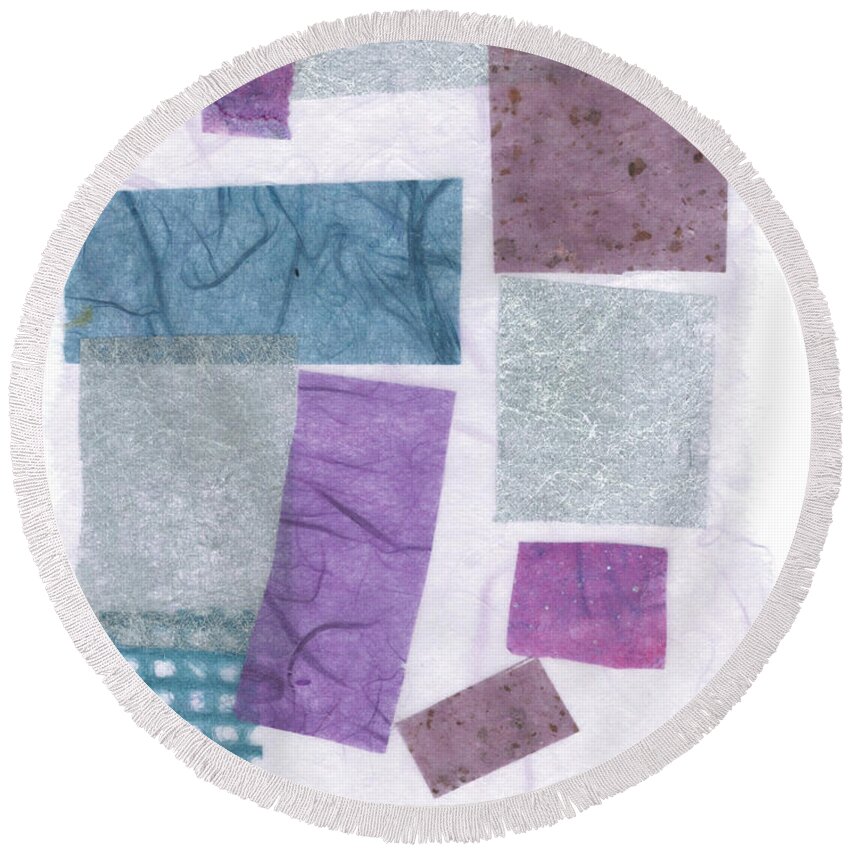 Collage Round Beach Towel featuring the mixed media Fresh Pressed #6 by Christine Chin-Fook