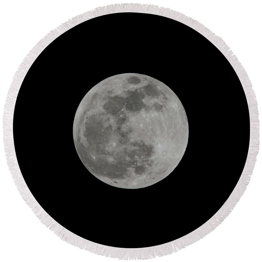  Round Beach Towel featuring the photograph Full Moon 1/20/19 by Jim Figgins