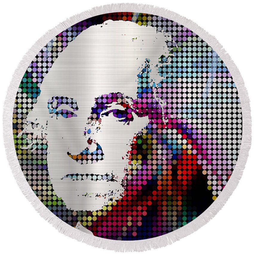 President Round Beach Towel featuring the painting George Washington MODERN ICON PRESIDENT by Robert R Splashy Art Abstract Paintings