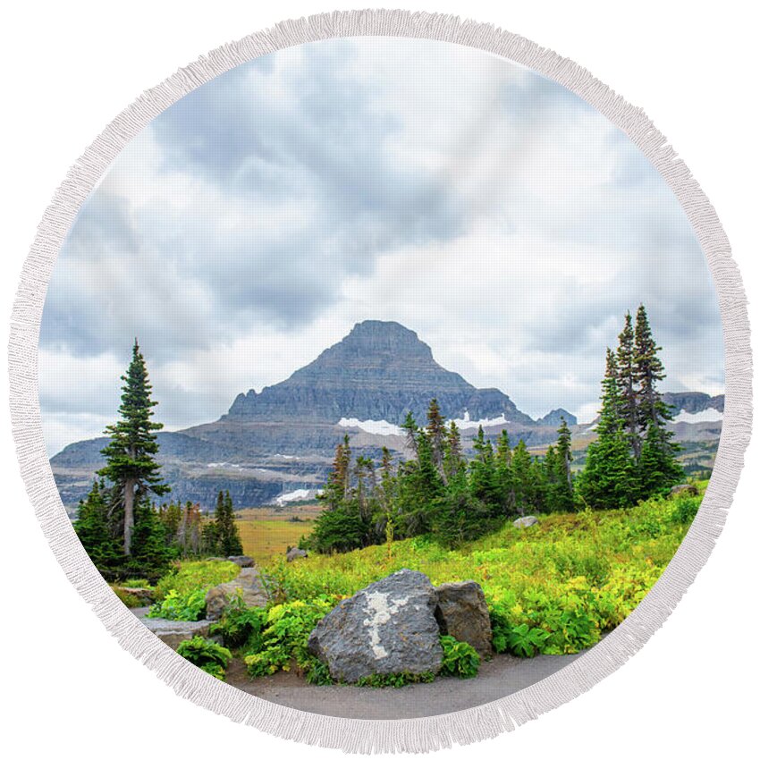 Landscape Round Beach Towel featuring the photograph Glacier National Park.  by Aileen Savage