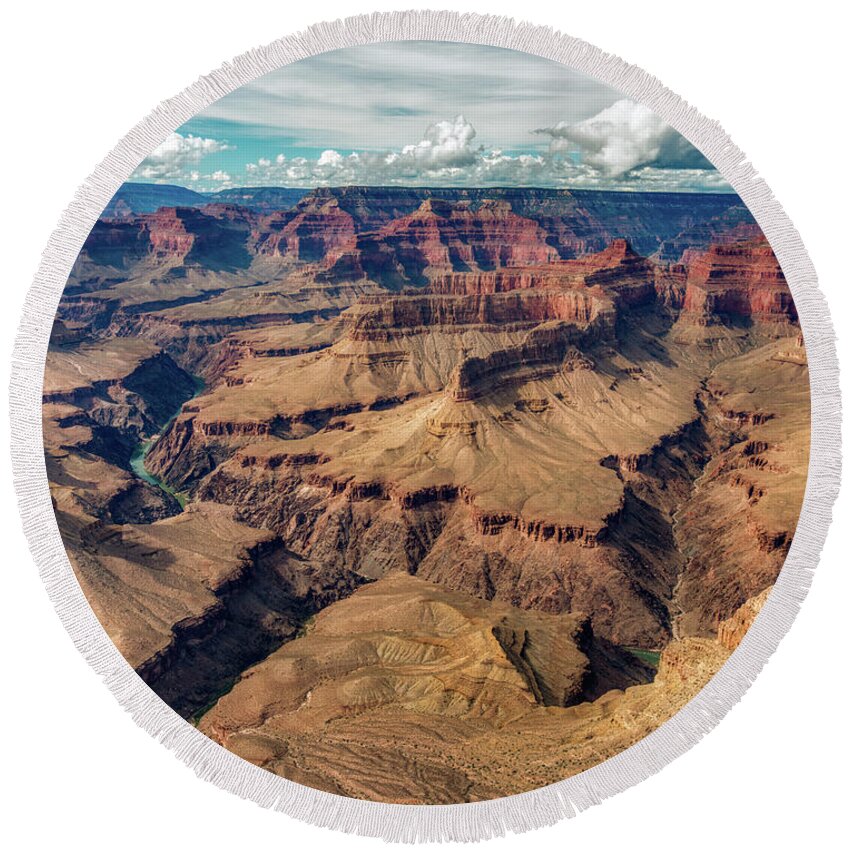 Arizona Round Beach Towel featuring the photograph Grand Canyon South Rim by Brenda Jacobs