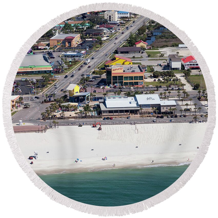 Gulf Shores Beach Round Beach Towel featuring the photograph Gulf Shores Beach 7139 by Gulf Coast Aerials -