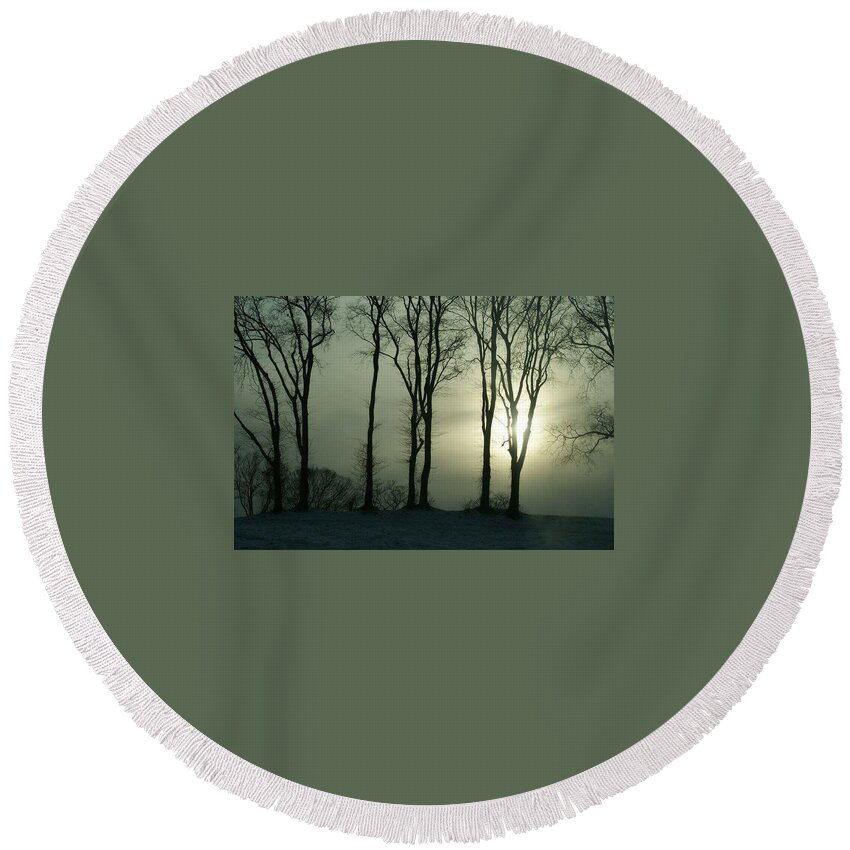 Round Beach Towel featuring the photograph Hallow Night by Lindsey Floyd