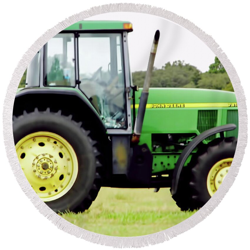 Tractor Round Beach Towel featuring the photograph Heart Of The Farm by D Hackett