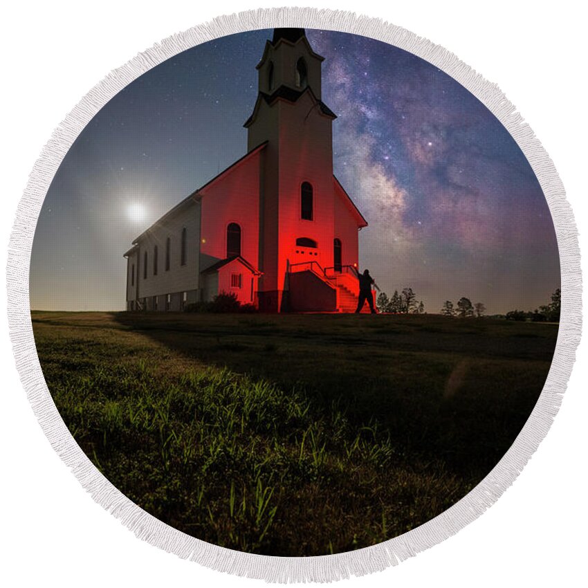 Howard Round Beach Towel featuring the photograph Heresy by Aaron J Groen