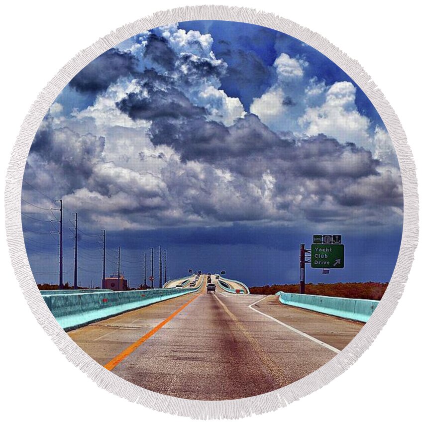 Highway Round Beach Towel featuring the photograph Highway No. 1 by Thomas Schroeder