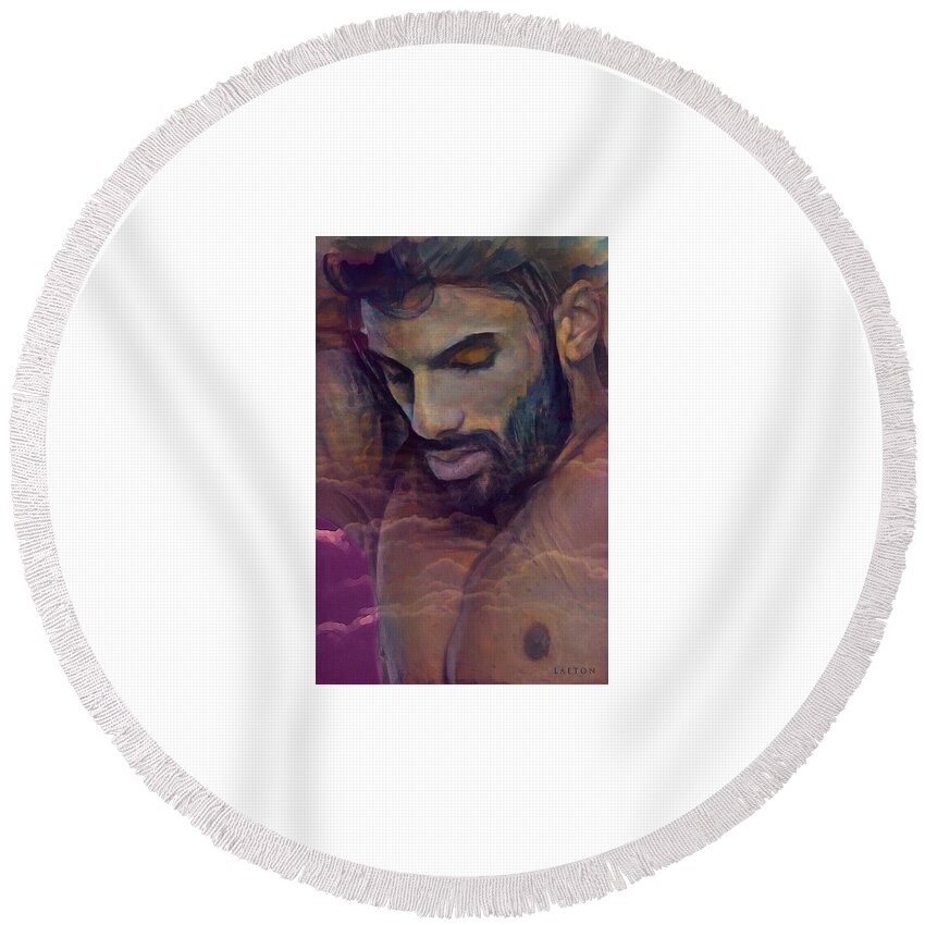 Sexy Round Beach Towel featuring the digital art Hiram by Richard Laeton