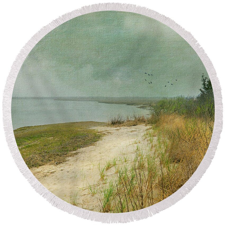 Landscape Round Beach Towel featuring the photograph Home by the Sea by John Rivera