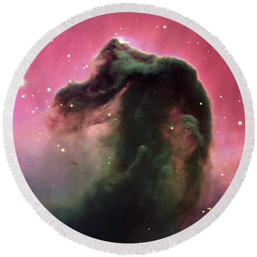 Hubble Space Round Beach Towel featuring the photograph Horsehead Nebula of Orion by Jpl