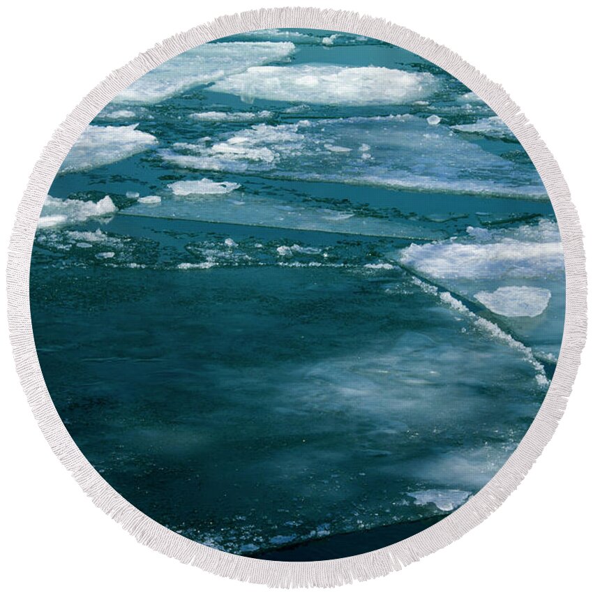 Ice Round Beach Towel featuring the photograph Ice 2 by Stuart Manning