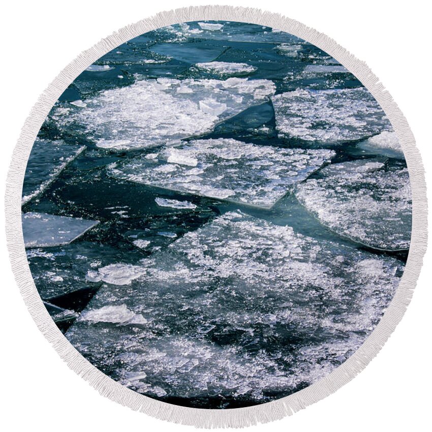 Ice Round Beach Towel featuring the photograph Ice by Stuart Manning