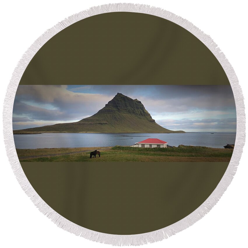 Iceland Round Beach Towel featuring the photograph Iceland by Jim Cook