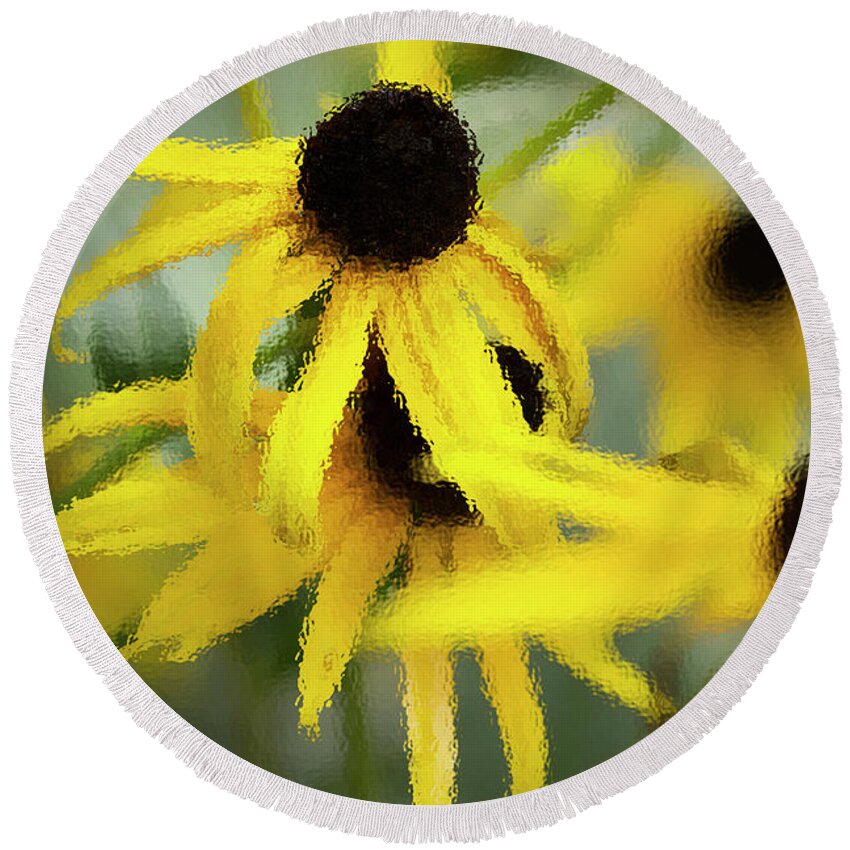 Flowers Round Beach Towel featuring the photograph Impression Of Autumn by Mike Eingle