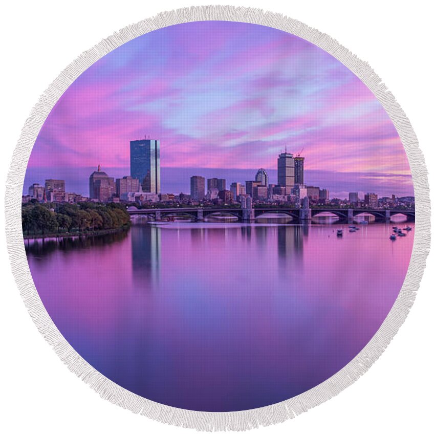 Boston Round Beach Towel featuring the photograph In The Pink by Rob Davies