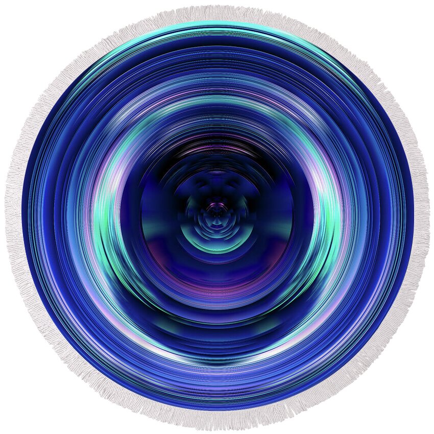 Sphere Round Beach Towel featuring the digital art Introspection by Jennifer Walsh