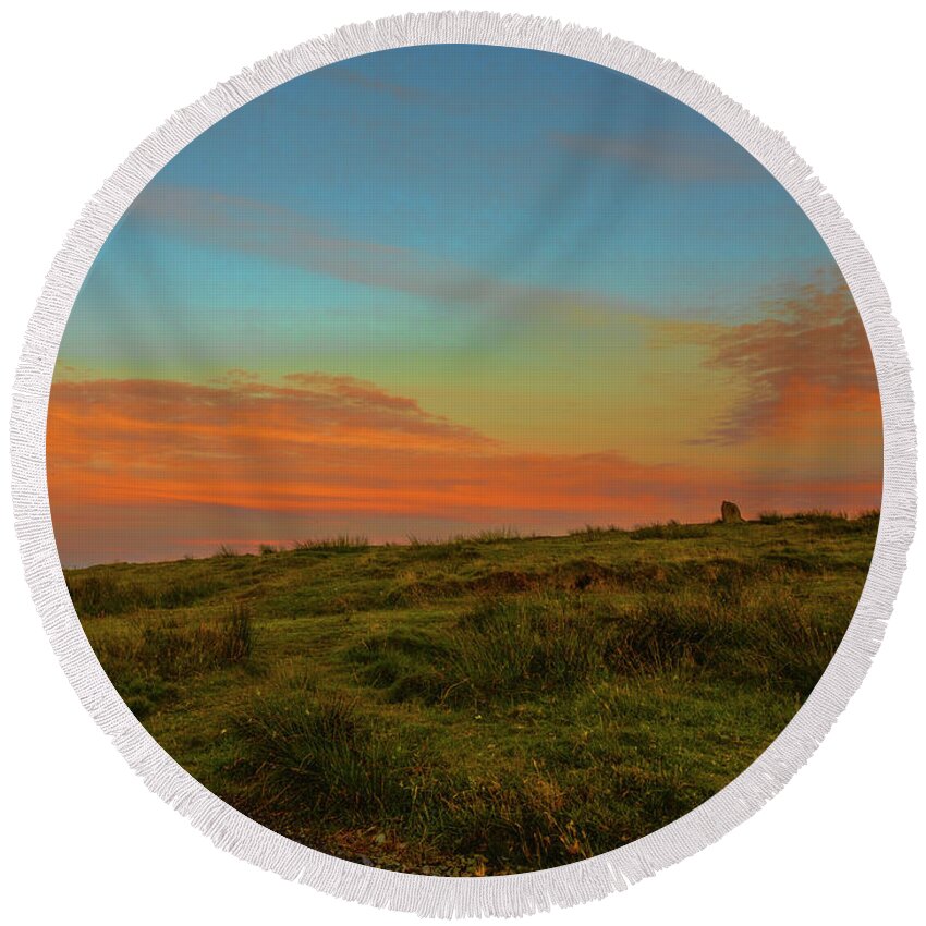 Irish Sunset- Round Beach Towel featuring the photograph Irish sunset #i1 by Leif Sohlman
