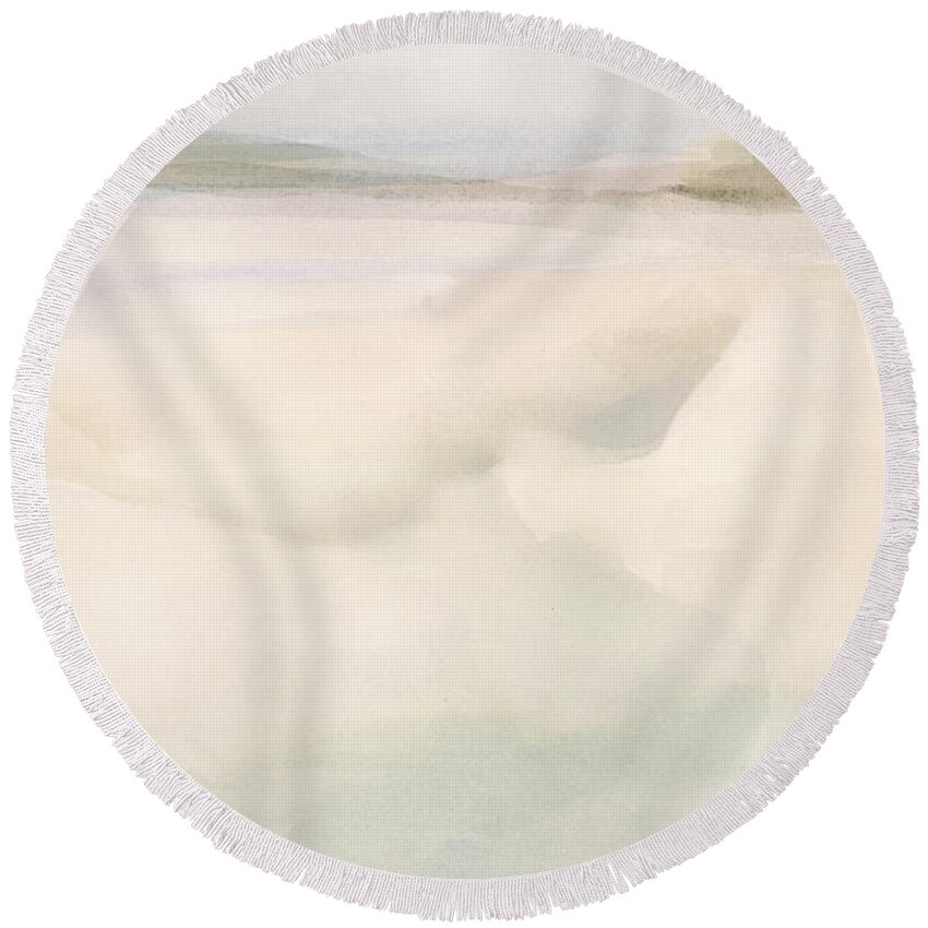 Landscapes & Seascapes+coastal & Seascapes Round Beach Towel featuring the painting Island Calm IIi by Stellar Design Studio