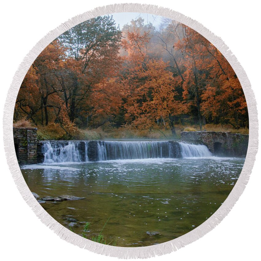 It's Round Beach Towel featuring the photograph It's Autumn in Valley Forge by Bill Cannon