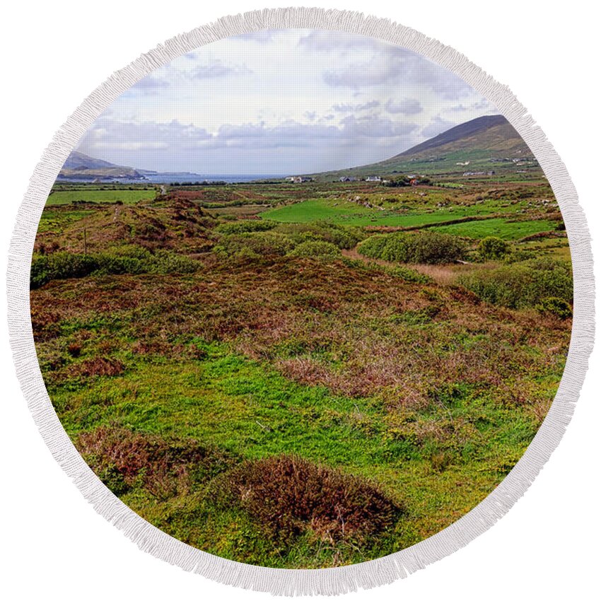 Iveragh Round Beach Towel featuring the photograph Iveragh Peninsula by Olivier Le Queinec