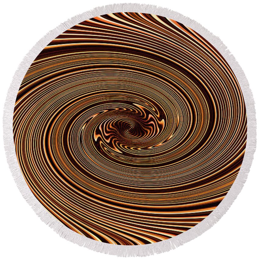 Janca Abstract 0068e3 Round Beach Towel featuring the digital art Janca Abstract 0068e3 by Tom Janca