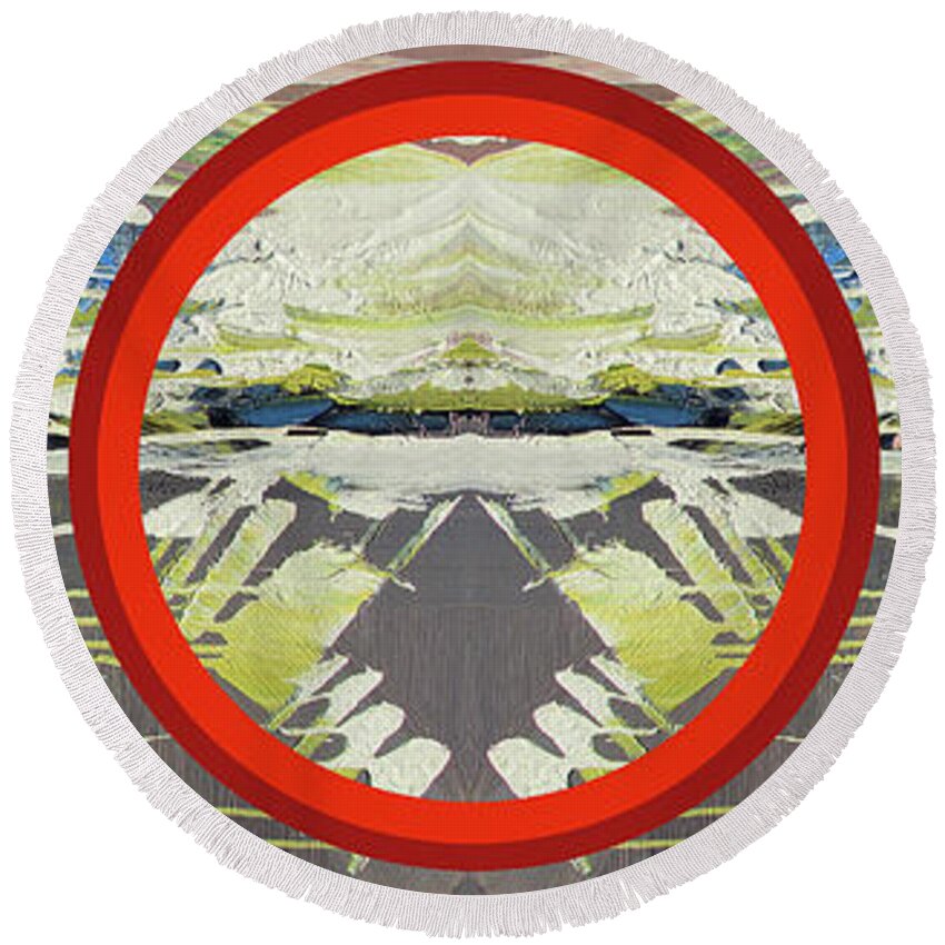  Round Beach Towel featuring the painting Japan Mindset by John Gholson
