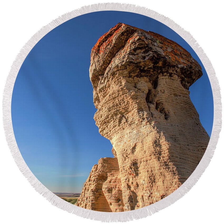 Badlands Round Beach Towel featuring the photograph Jerusalem Rocks Formation by Todd Klassy
