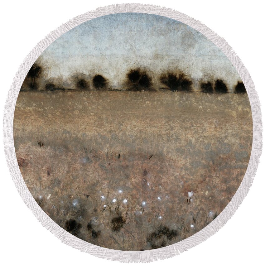 Landscapes Round Beach Towel featuring the painting Late Afternoon II by Tim Otoole
