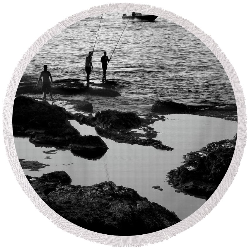 Beirut Round Beach Towel featuring the photograph Late Afternoon On The Corniche, Beirut by Marc Nader
