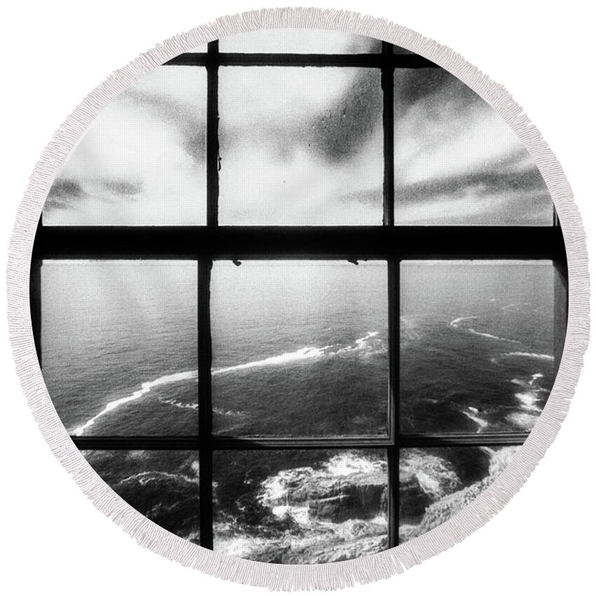 Lighthouse Round Beach Towel featuring the photograph Lighthouse View by Lindsay Garrett